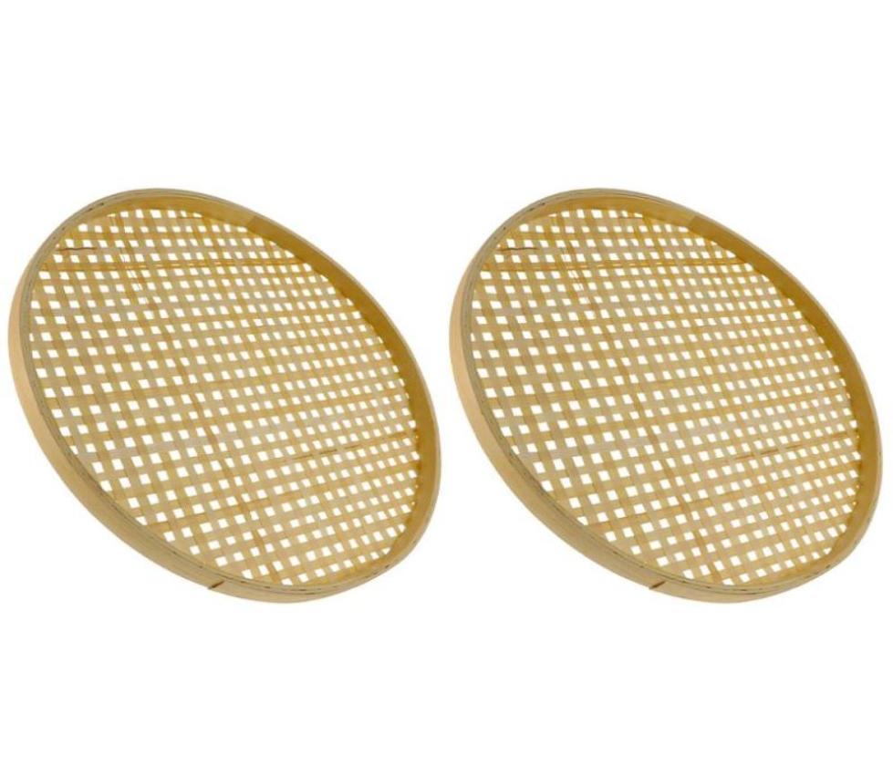 

Storage Baskets 2Pcs Woven Dustpans Bamboo Bread Containers09818241