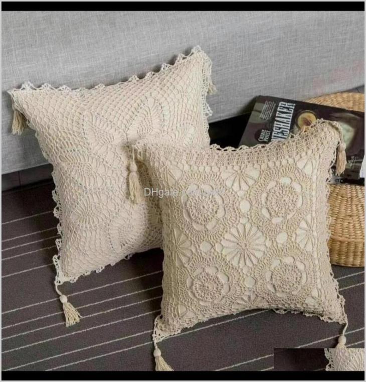 

Bedding Supplies Textiles Gardensquare Village Hand Made Crocheted Tassel Pillow Case Cushion Er 45 Cm Great Fashion Home Decora4278162, As picture
