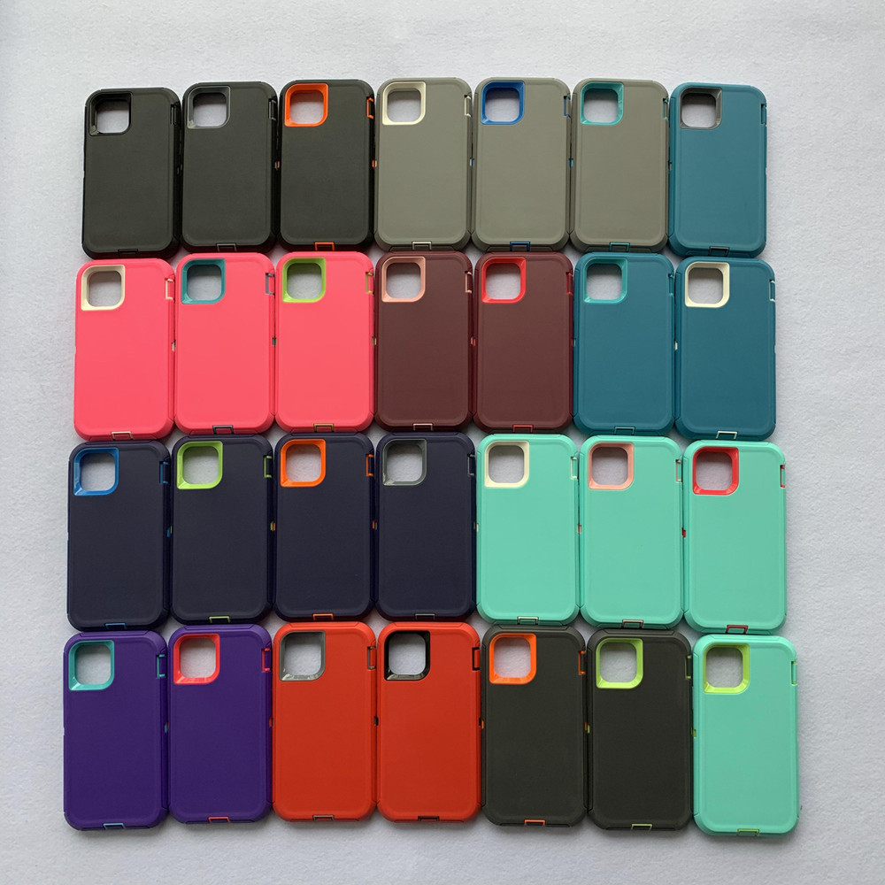 

Hybrid Robot 3 In 1 Defender Cases For iPhone 14 Pro Max iphone 13 Mini 11 XR Xs 7 8 Plus Heavy Duty Military Grade Crashproof Waterproof Cover With Clip/Holster, We show 36 colors