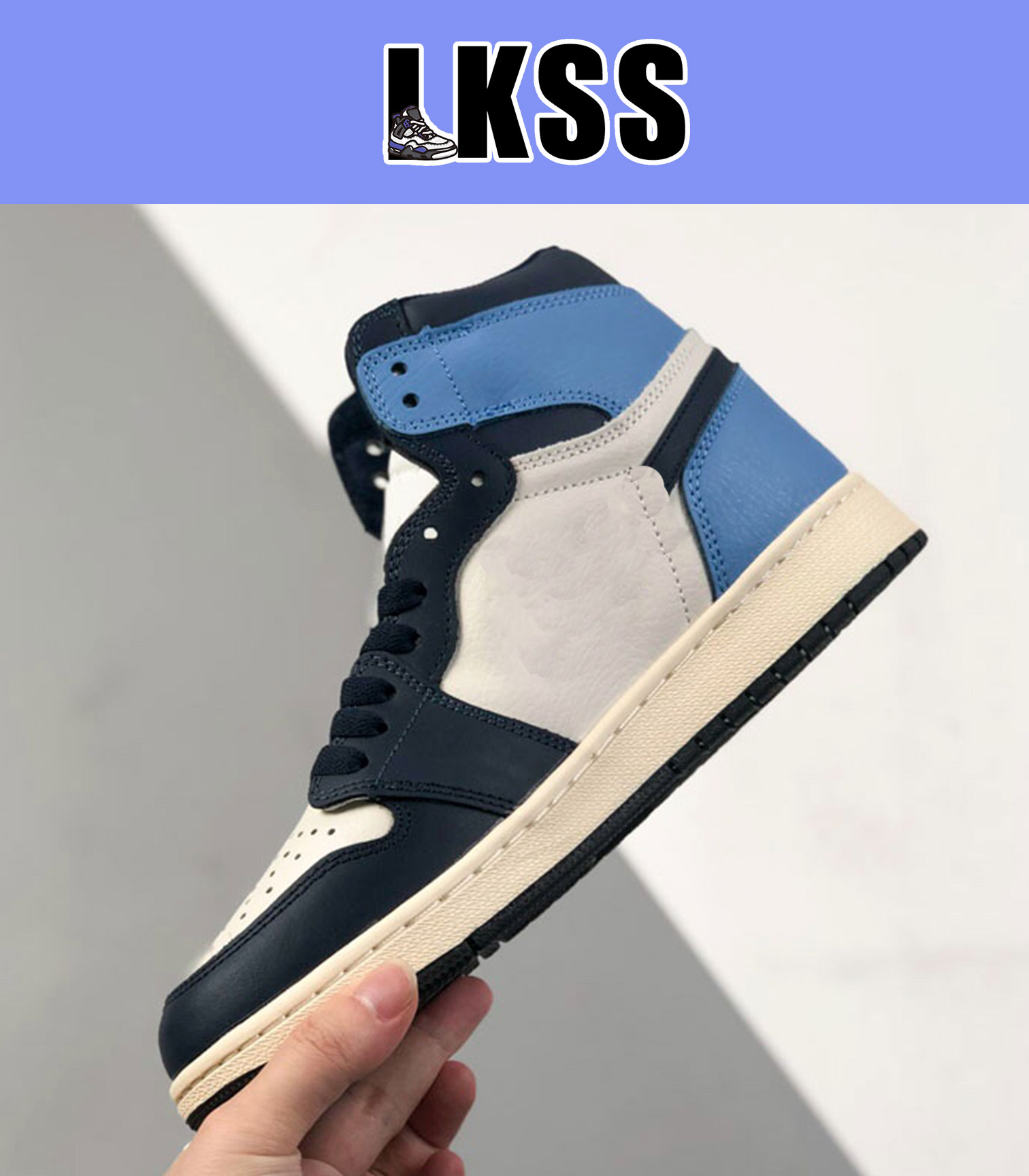 

LKSS Obsidian UNC Jumpman 1 1s Shoes OG Mens Basketball Sneaker Sports Sneakers, As pic