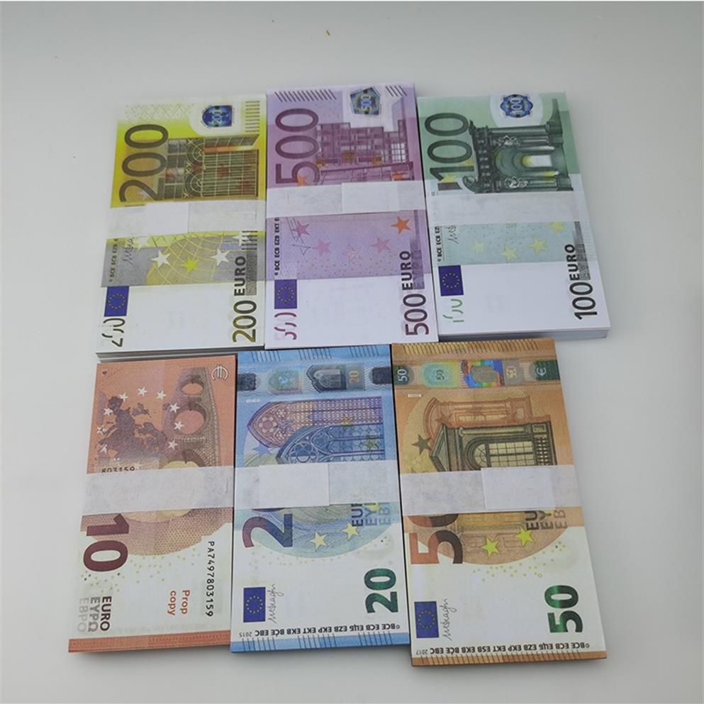 

Party Supplies Movie Money Banknote 5 10 20 50 Dollar Euros Realistic Toy Bar Props Copy Currency Faux-billets 100 PCS Pack232d