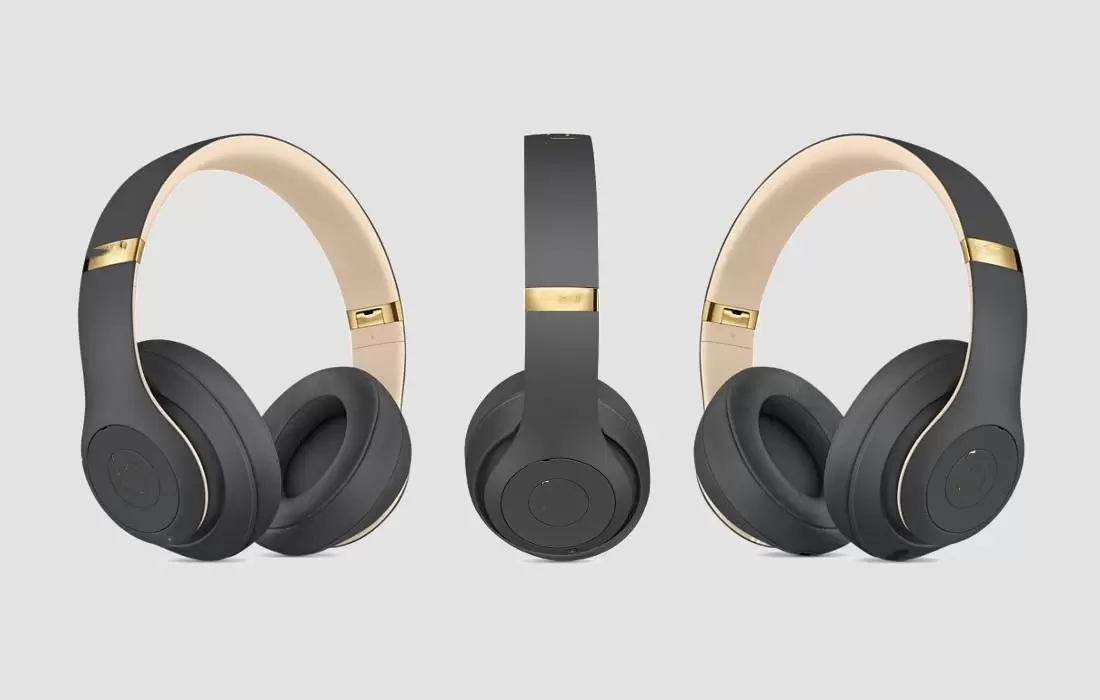 

ST3.0 wireless headphones stereo bluetooth headsets foldable earphone animation showing headphone, Grey+gold