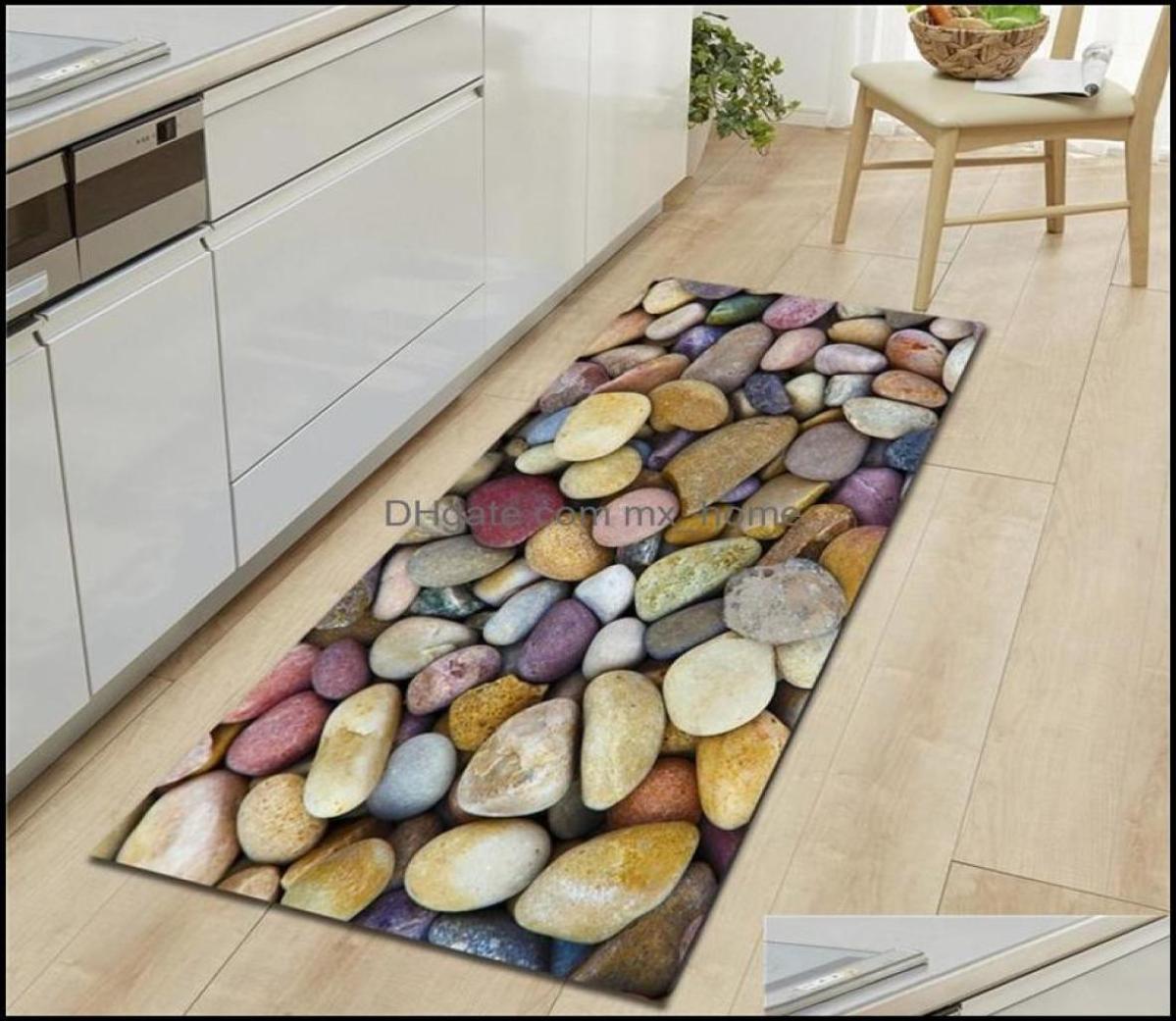 

3D Cobblestone Kitchen Mat AntiSlip Area Rug Living Room Balcony Bathroom Carpet Doormat Hallway Bath Entrance Decoration 220329 5694999