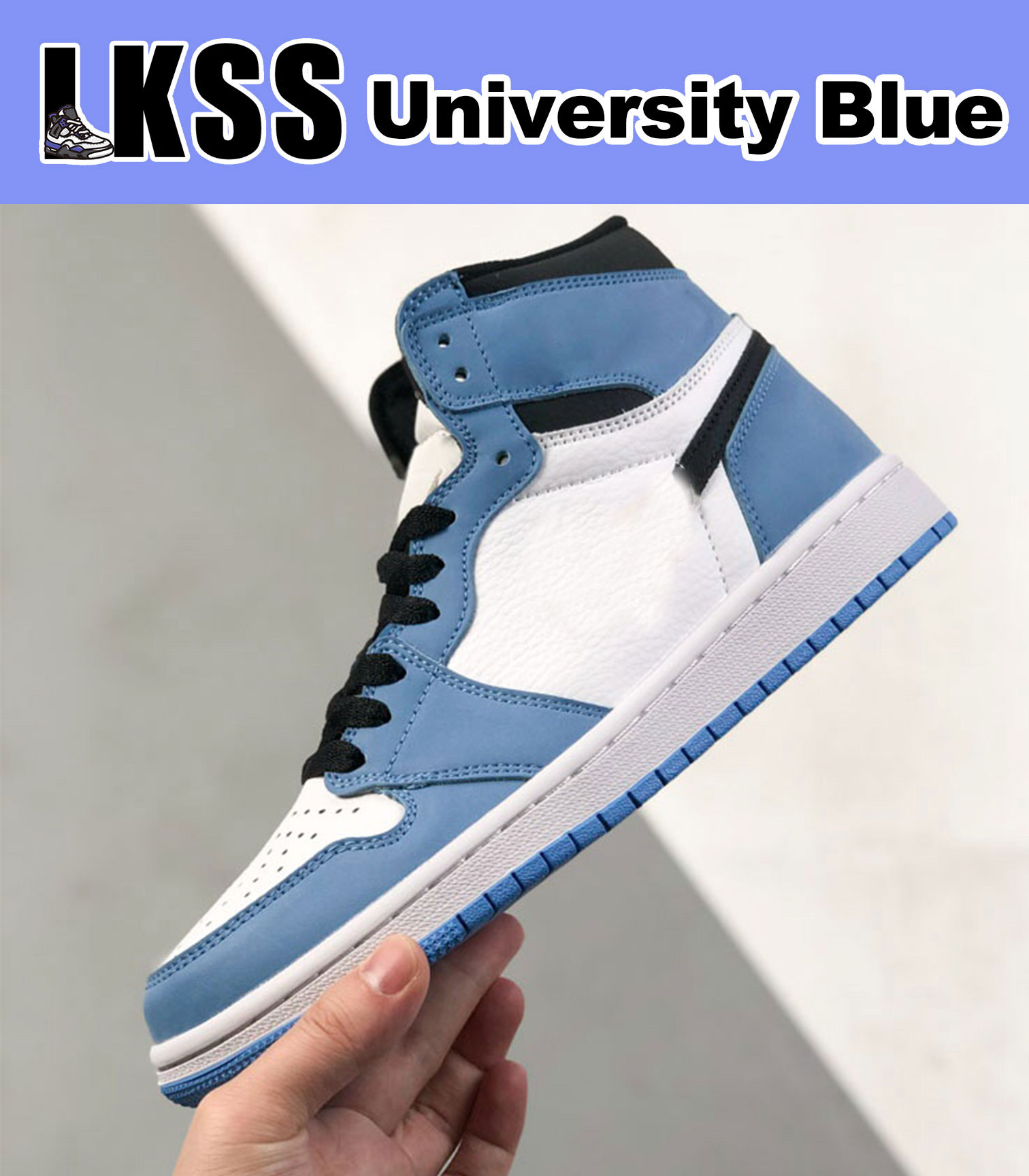 

LKSS University Blue Jumpman 1 1s Shoes OG Mens Basketball Sneaker Sports Sneakers, As pic