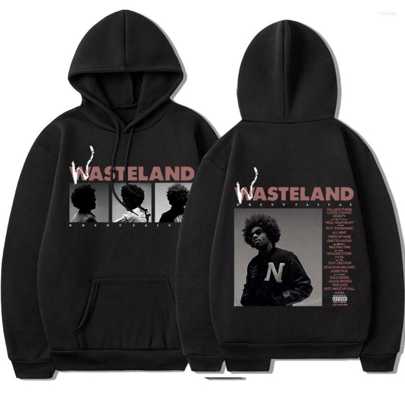 

Men' Hoodies Brent Faiyaz Hoodie 2023 Music Wasteland Print Sweatshirt Hip Hop Streetwear Unisex Fleece Keep Warm Pullover, Navy blue