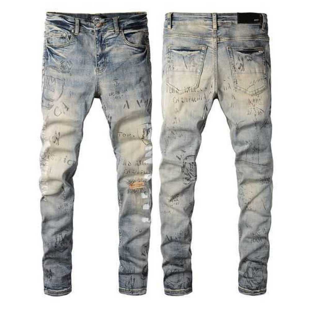

New European and American Men's Designer Hip-hop Jeans High Street Fashion Tide Brand Cycling Motorcycle Wash Patch, #007