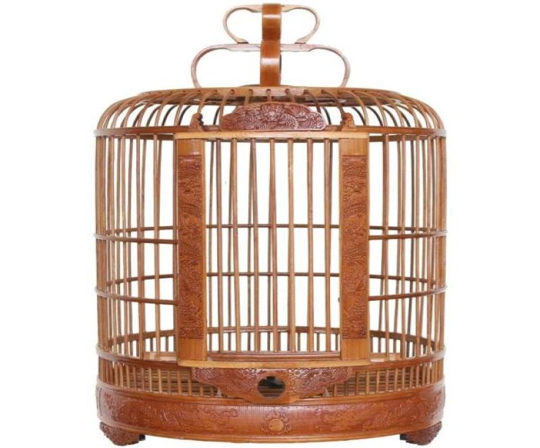 

Small Animal Supplies Carved Thrush Bird Cage Bamboo Boutique Highend Handcarved Luxury Large Myna Parrot Convenient Beautiful1203049