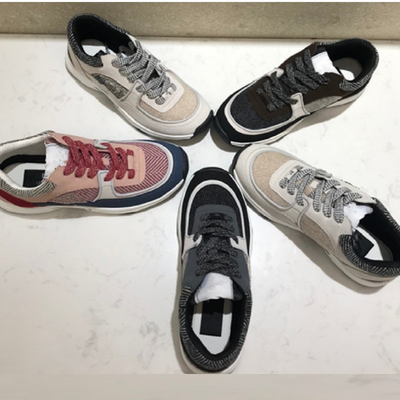

Vintage Suede tweed Casual Shoes Women Calfskin Reflective Designer Sneakers Fashion Increasing Platform Shoe Top Quality Leather C letter Trainers, Ch22k8-1