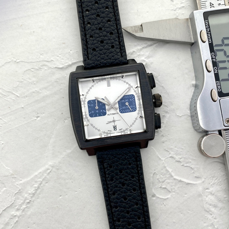 All Dials Working Automatic Date Square Men Watches Luxury Fashion Mens Full Function Quarz Chronograph Movement Clock Black Leisure Wrist Watch-image-845859757