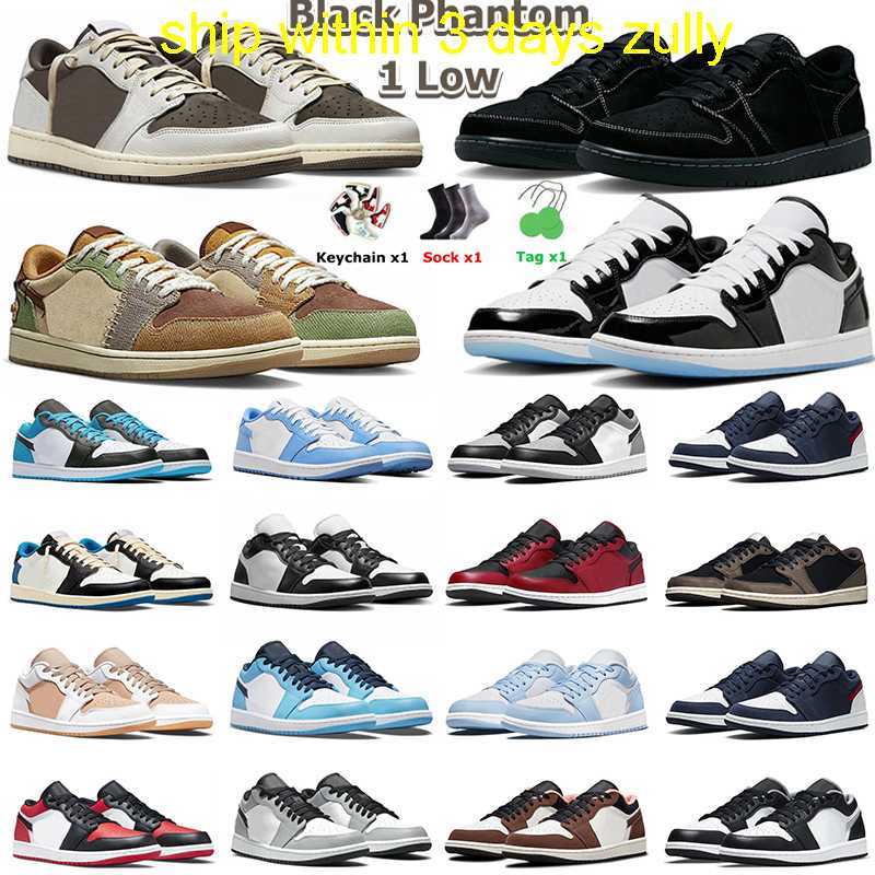 

half price now 1 Low travis scotts Basketball Shoes Men Women jorden 1s Reverse Mocha Black Phantom Wolf Grey Concord Bred Shadow Toe Year Of The Rabbit with no box, Color#32