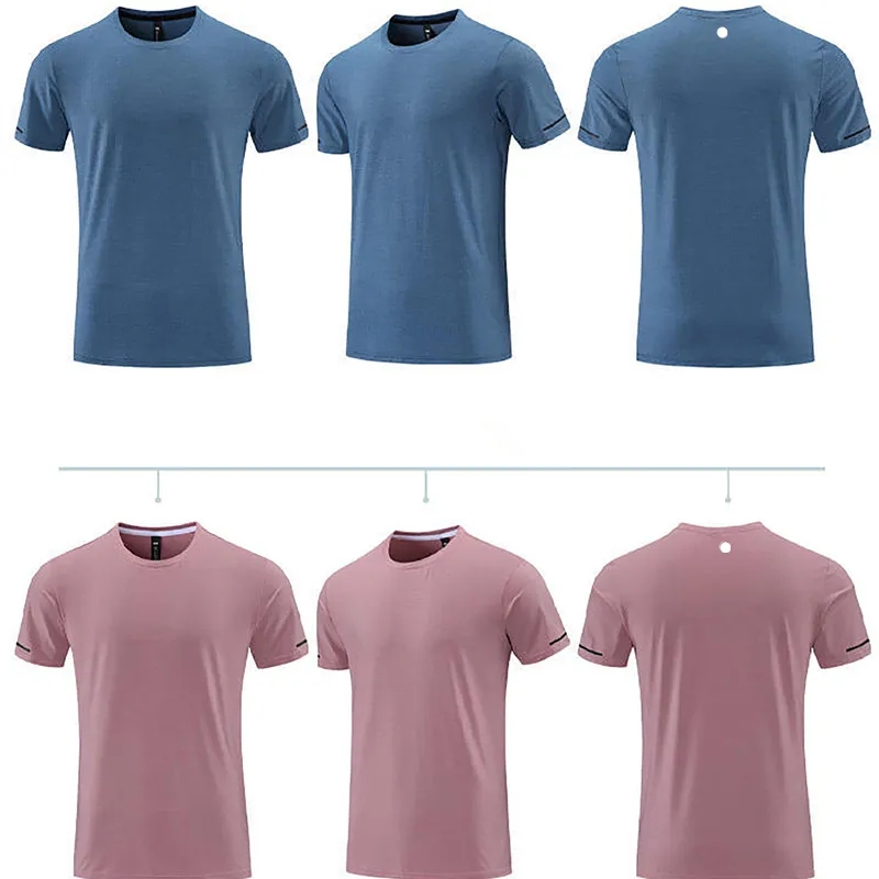 

LL-R661 Men Yoga Outfit Gym T shirt Exercise & Fitness Wear Sportwear Trainning Basketball Running Ice Silk Shirts Outdoor Tops Short Sleeve Elastic Breathable, White