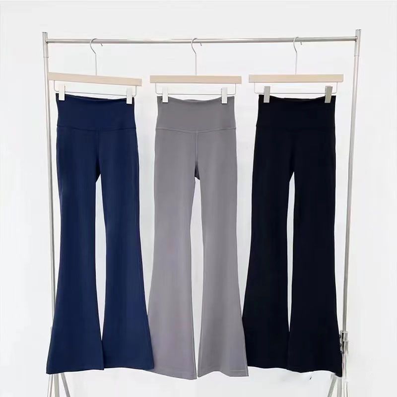 

LU Yoga Flared Pants Groove Summer Ladies High Waist Slim Fit Belly Bell-bottom Trousers Shows Legs Long Yoga Fitness Net Red Fashion, Customize