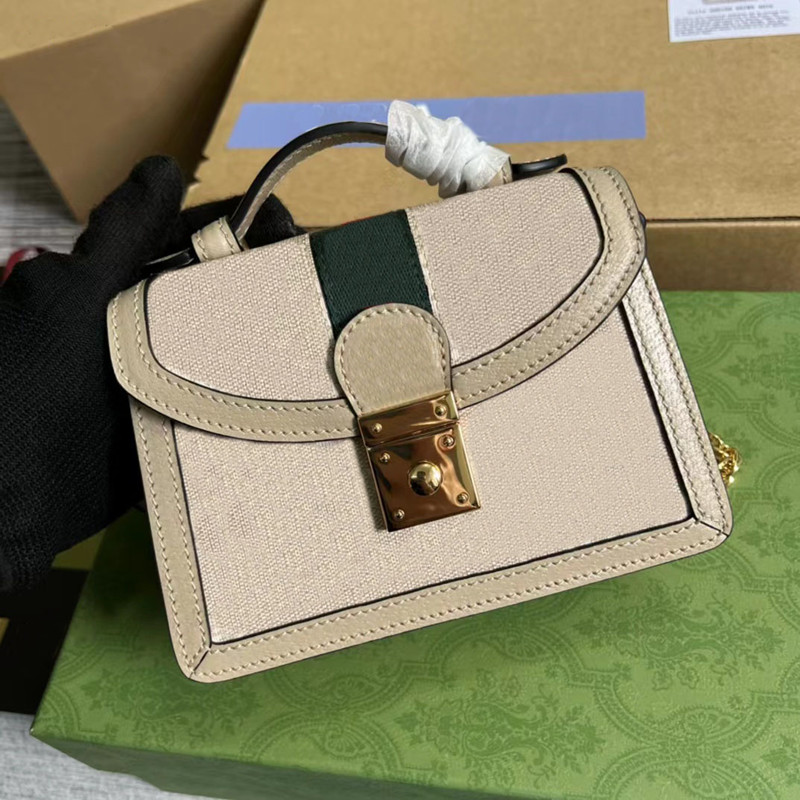 

Designer Ophidia Shoulder Bag Woman Bags Handbag flip cover Genuine Leather 17.5x 13x 6CM, Beige+white canvas