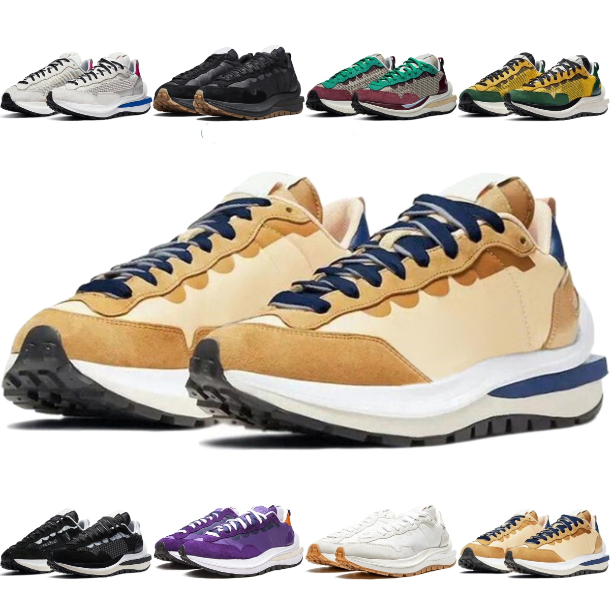 

waffle vaporwaffle running shoe men women trainers Sesame Black White Dark Iris Tour Yellow Game Royal Villain Red Sail Gum Ldwaffle outdoor sports sneakers 8EU36-45