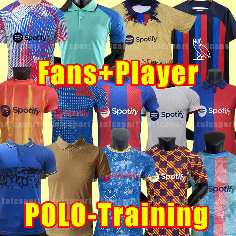 

22 23 LEWANDOWSKI soccer jerseys MEMPHIS Barcelona AUBA PEDRI ANSU FATI COUTINHO F.DE JONG DEST GAVI ADAMA football shirts women player version training polo
