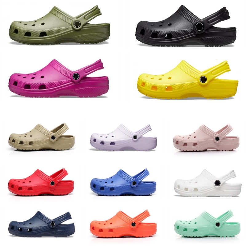 

Basketball Shoes Slippers Croc Clog Men Designer Sandals Slides Buckle Black White Dark Green Fuchsia Yellow Waterproof Nursing Hospital Womens, Red