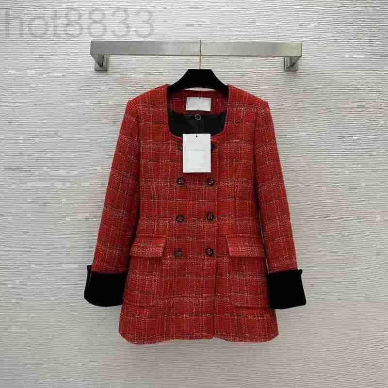 

Women's Jackets Designer 2023 New Spring Autumn Milan Runway Coats Square Neck Long Sleeve Fashion Brand Same Style Outerwear 1207-4 A1BY, Contrast color