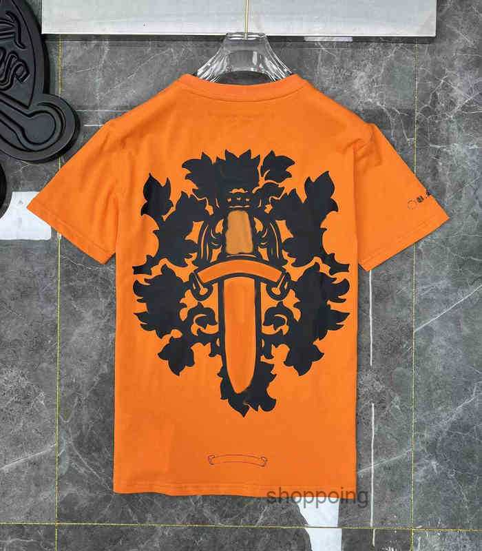 

Summer Luxury Heart Mens t Shirts Fashion Ch Brand Men Sanskrit Letter T-shirt Horseshoe Cross Designer Tshirts Man Hip Hop Chromes Sweater