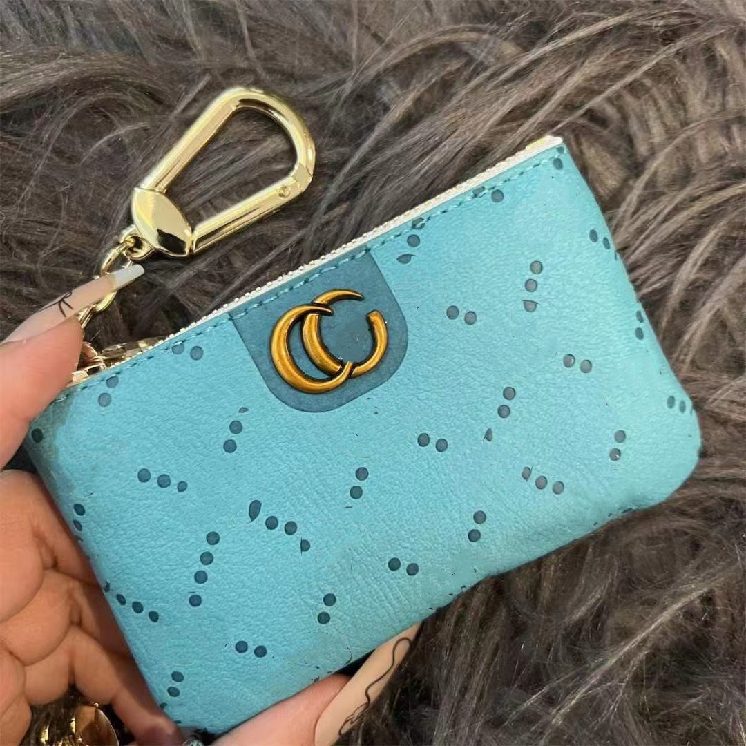 

High-end alphabet Key Bag Ornament Bag Change Key Card bag Fashion ultra-thin suitable for postcard bank card Multifunctional all-in-one luxury purse, Red