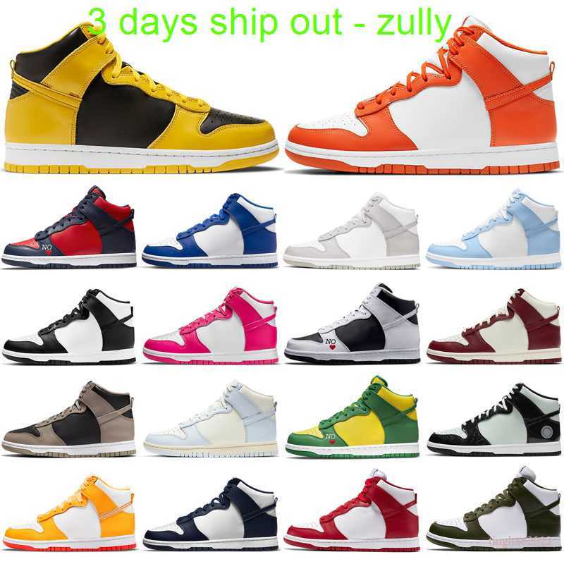 

3 Days Ship Casual Shoes Trainer Sneakers Red Game Royal Fragment Aluminum Vast Grey Designer Dunks High Mens Women Michigan Panda Active Fuchsia Unc with No Box, Color 13
