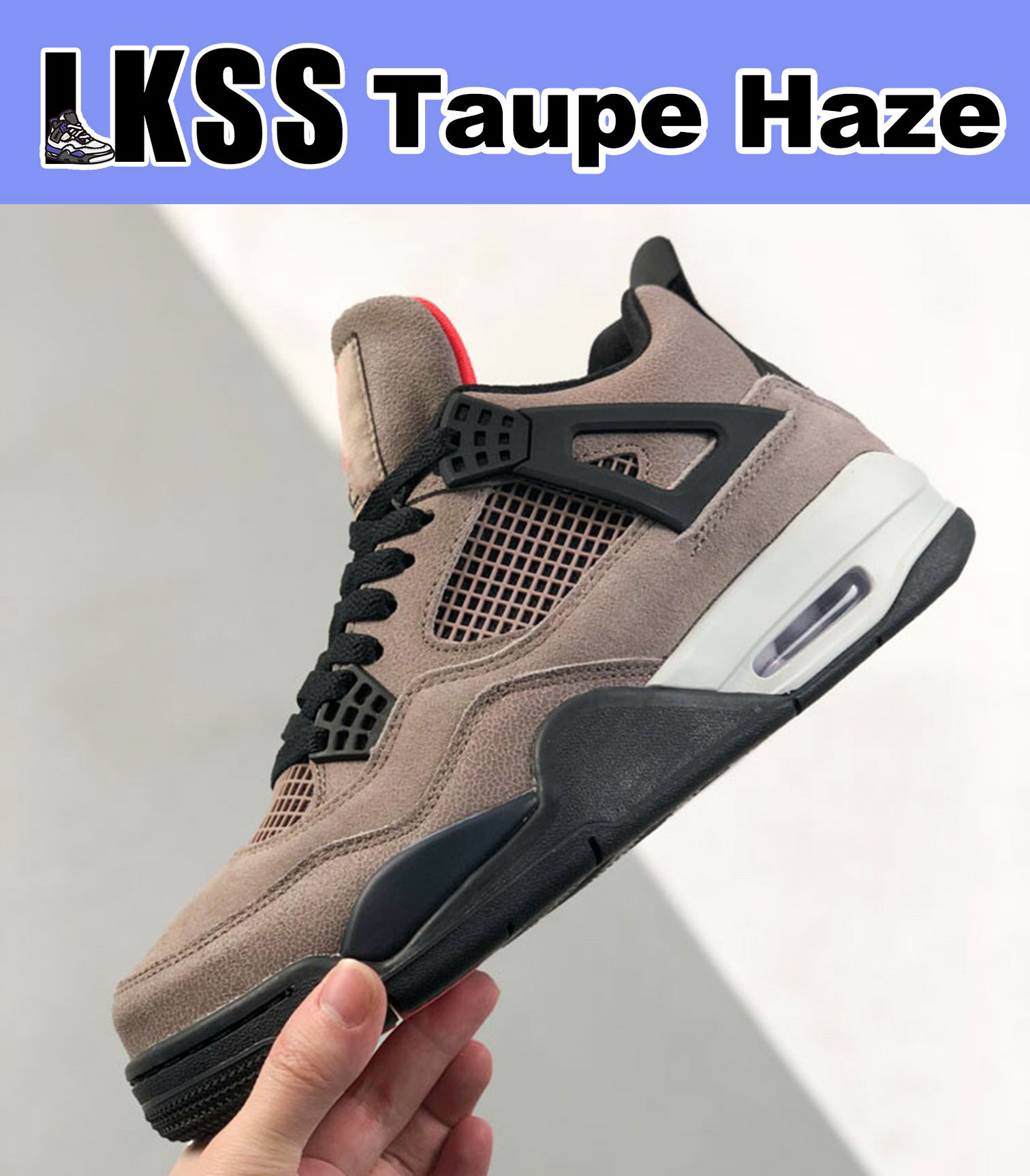 

LKSS Taupe Haze Jumpman 4 4s Shoes OG Mens Basketball Sneaker Sports Sneakers, As pic