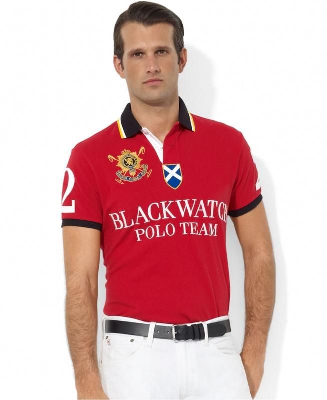 

Embroidery Men's Polos Short sleeve poloshirt men t-shirt BLACK WATCH T shirt