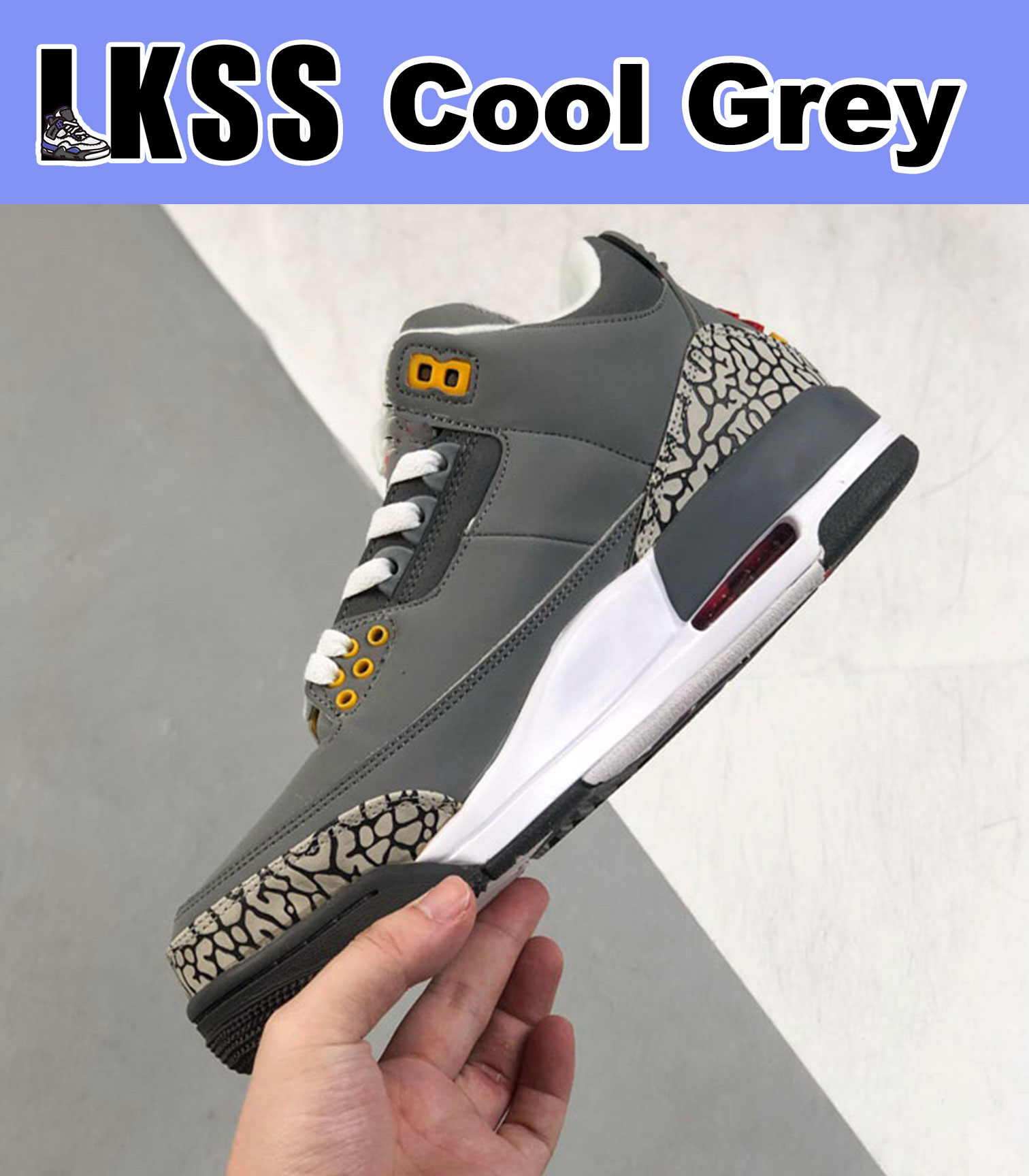 

LKSS Cool Grey Jumpman 3 3s Shoes Mens Trainer Outdoor Sports Sneakers 3 Fire Red Pine Green Racer Blue Cool Grey UNC Court Purple Laser Orange Cardinal Hall Of Fame, As pic