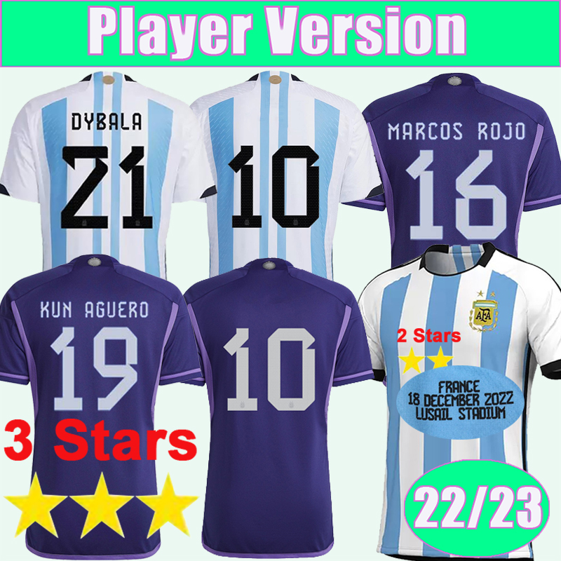 

22 23 Argentina DYBALA Player Version Soccer Jerseys National Team HIGUAIN L.MARTINEZ DE PAUL Home Away Purple Football Shirts Uniforms, Qy3714 22 23 home no patch