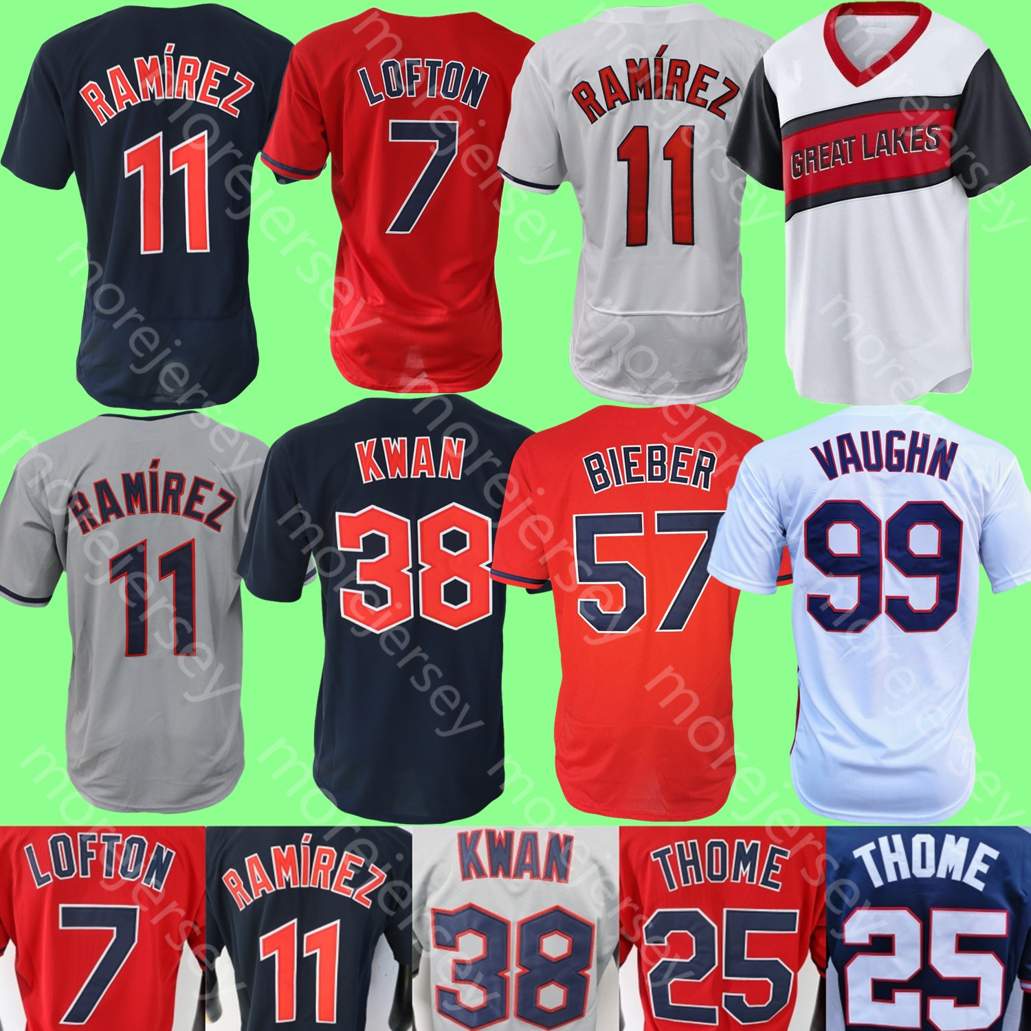 

Baseball Jersey Ricky Vaughn Jim Thome Kenny Lofton Jose Ramirez Steven Kwan Bieber Bell Josh Naylor Rosario Clase Brennan Gonzalez Palacios Women Youth S-3XL, Pullover red