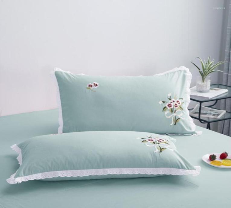 

Pillow Case A Pair Pillowcases Cotton White Pink Blue Pillowcase Embroidered One Direction Bedding Cover 48x74cm5500401, 2 pcs