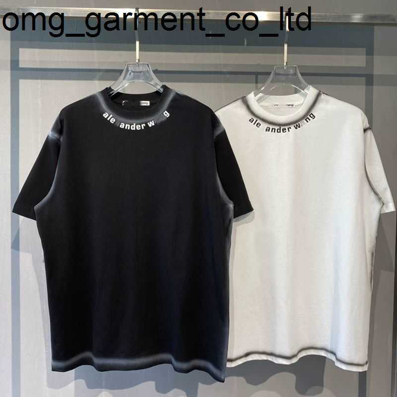 

2023 designer men' Summer New alexanders Glue Press Men' Women' wangs Loose Short Sleeve fashion brand T-shirt, White