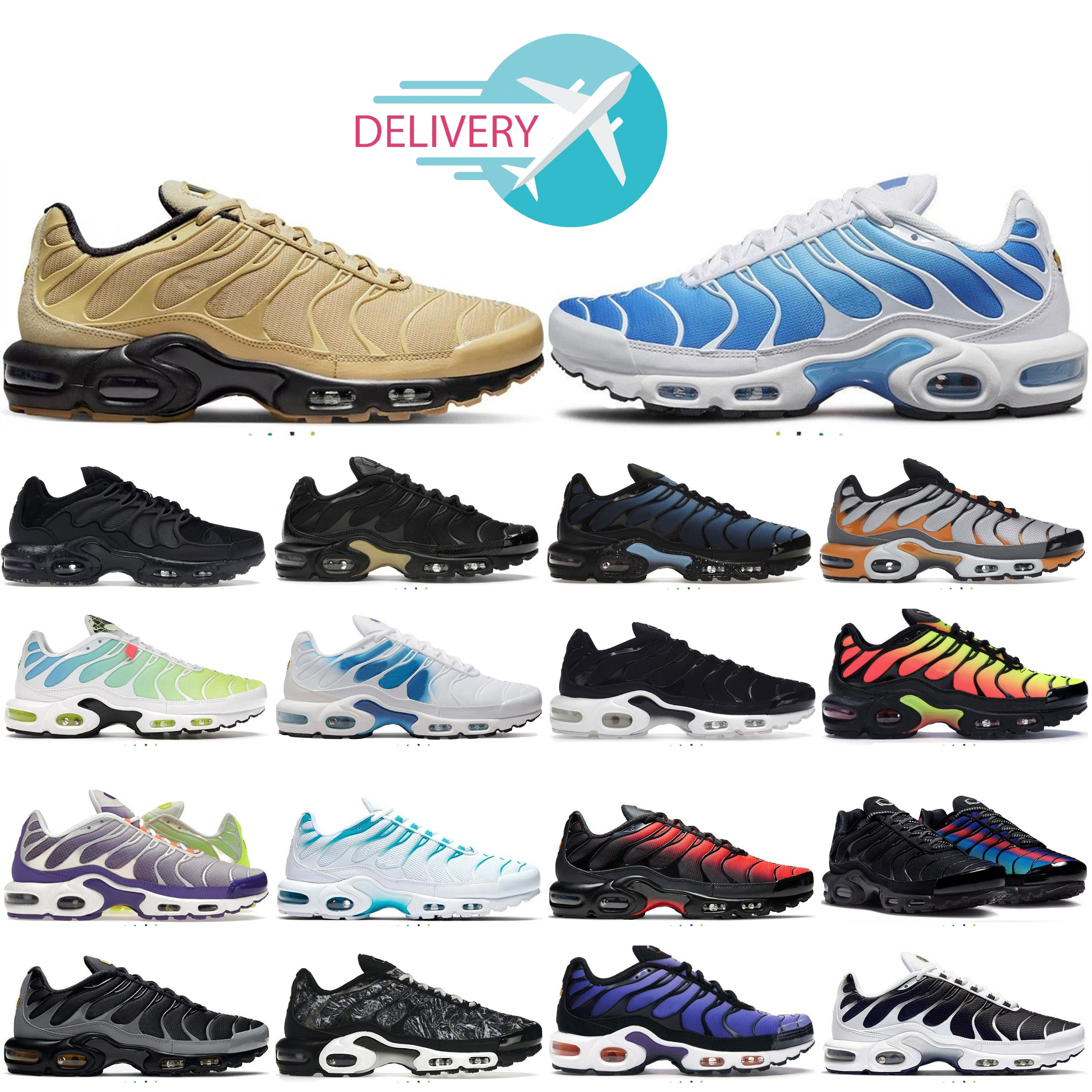 

2023 tn men women running shoes tn plus 3 Terrascape Triple Black white Unity Atlanta Hyper Sky Blue Fury Jade Mint Green mens trainers outdoor sports sneakers, #37 orange black 40-46
