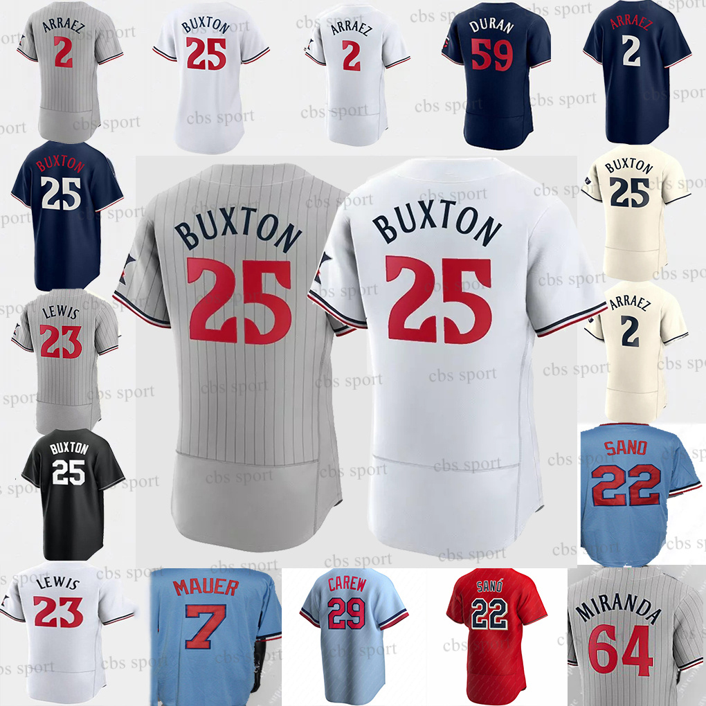 

Byron Buxton 2023 Twins Jersey Luis Arraez Carlos Correa Joey Gallo Jose Miranda Miguel Sano Joe Ryan Sanchez Jhoan Duran Minnesota Kepler Polanco Men Women Youth, Red flex base with sleeve patch