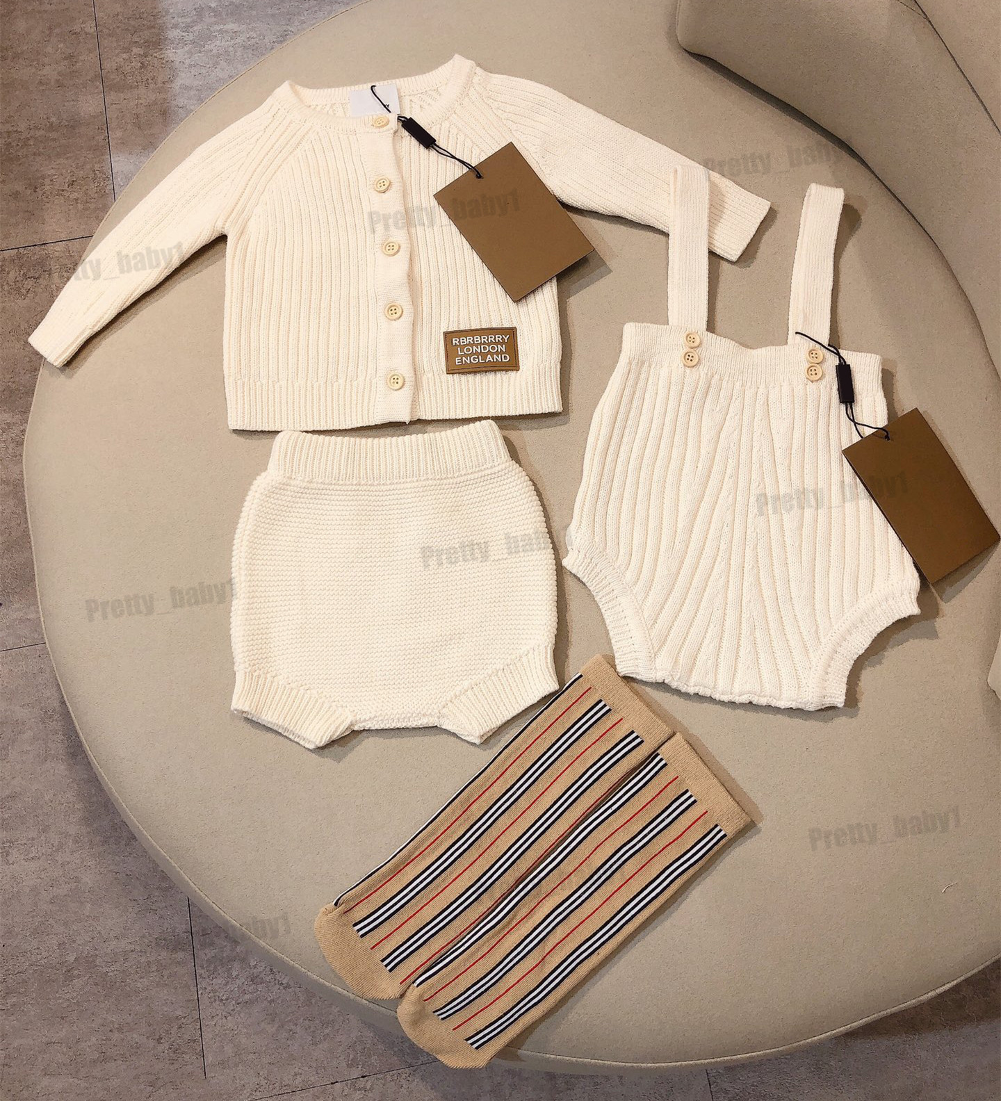 

Baby Girls Clothes Cute Rompers Tops and Shorts Newborn Princess Knit Sweater Cardigan Infant Girls Long Sleeve Kids Clothing, 2pcs