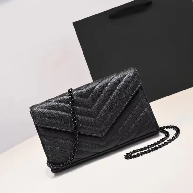 

Fashion Designer Woman Bag Women Shoulder bag Handbag Purse Original Box Genuine Leather cross body chain high grade quality 5941, Black-silver;caviar