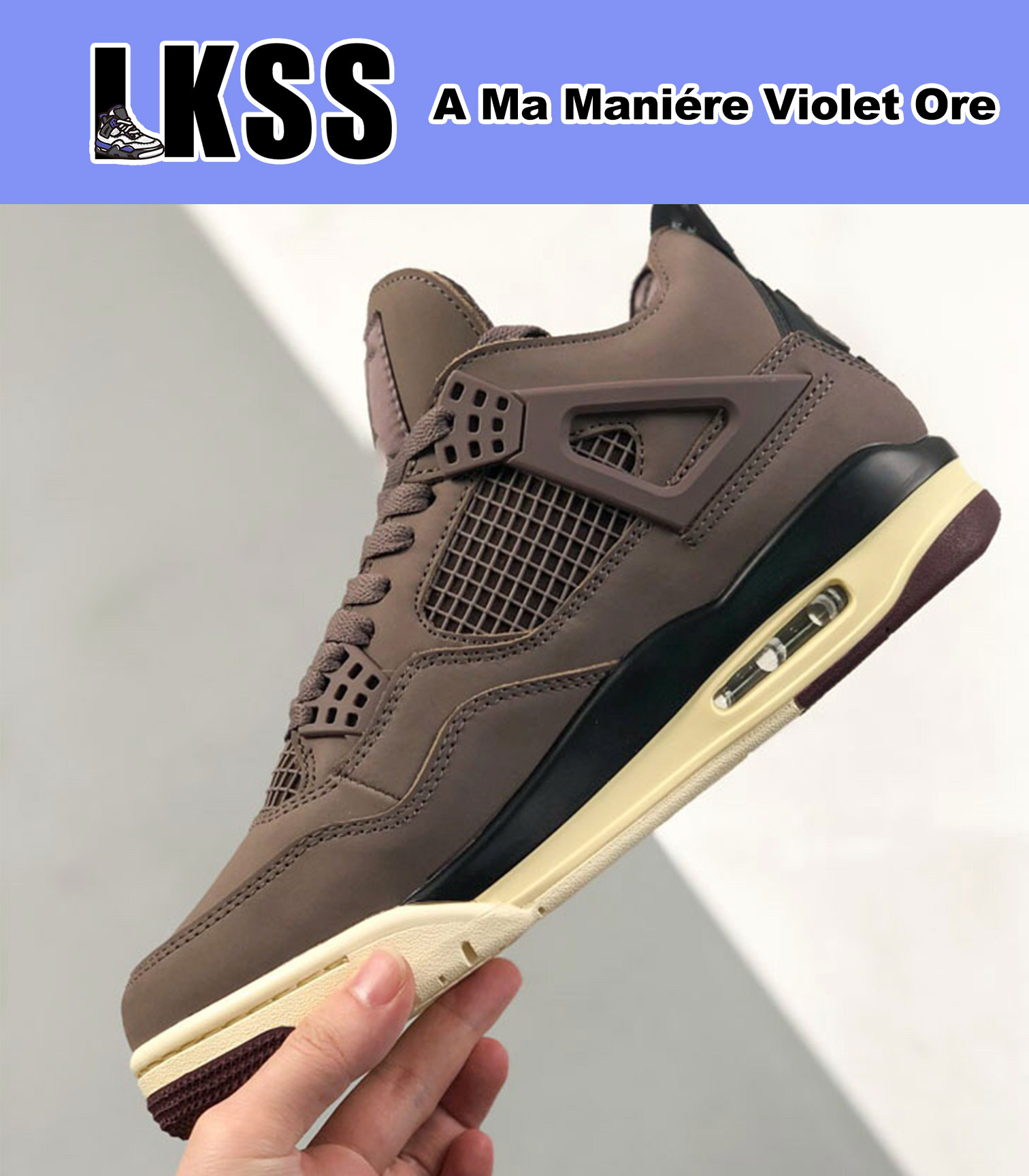 

LKSS A Ma Maniere Violet Ore Shoes Jumpman 4 4s OG Mens Basketball Sneaker Sports Sneakers, As pic