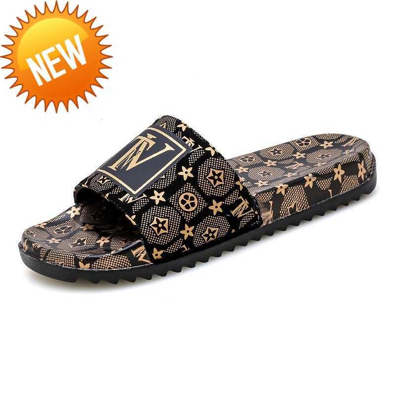 

Size 39-45 men's slippers high quality summer outdoor fashion soft soles comfortable casual beach sandals, Gold