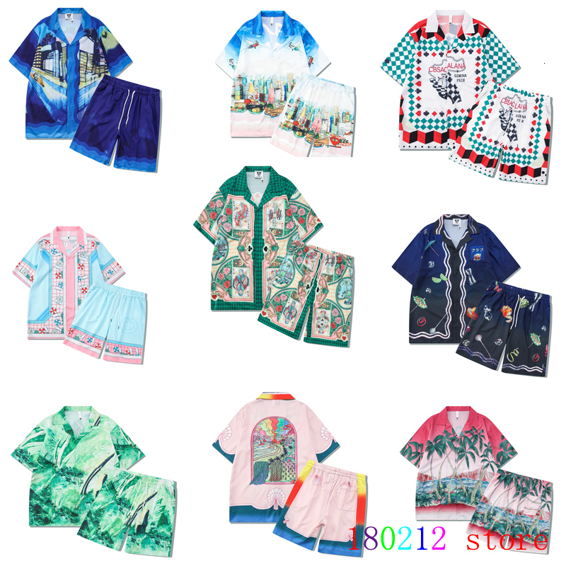 

Mens Tracksuits Summer Beach Hawaill Casa Shirt Short Pant Set Men Women Casual Suit CASABLANCA 230303, 17
