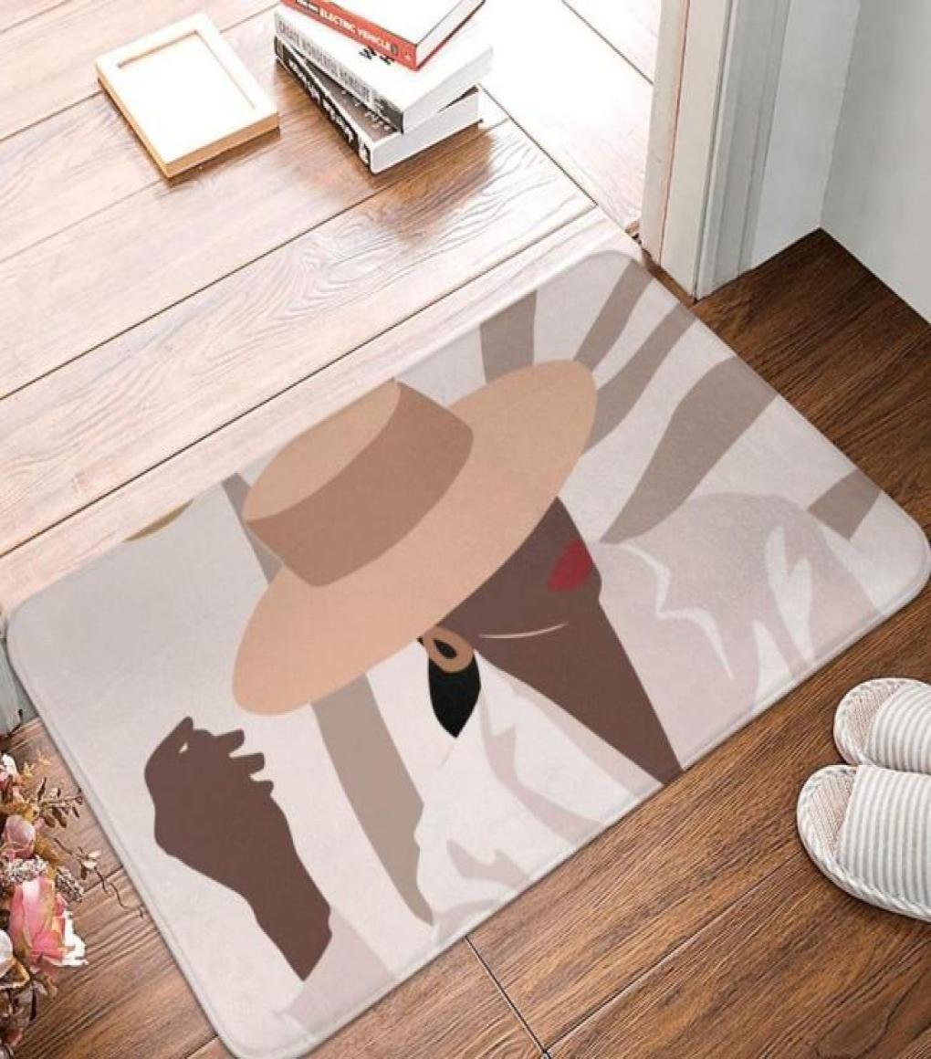 

Carpets Elegant Woman Doormat Flannel Rug NonSlip Independent Lady Welcome Mats For Living Room Bathroom Washable Indoor Outdoor 2705282, As pictures show