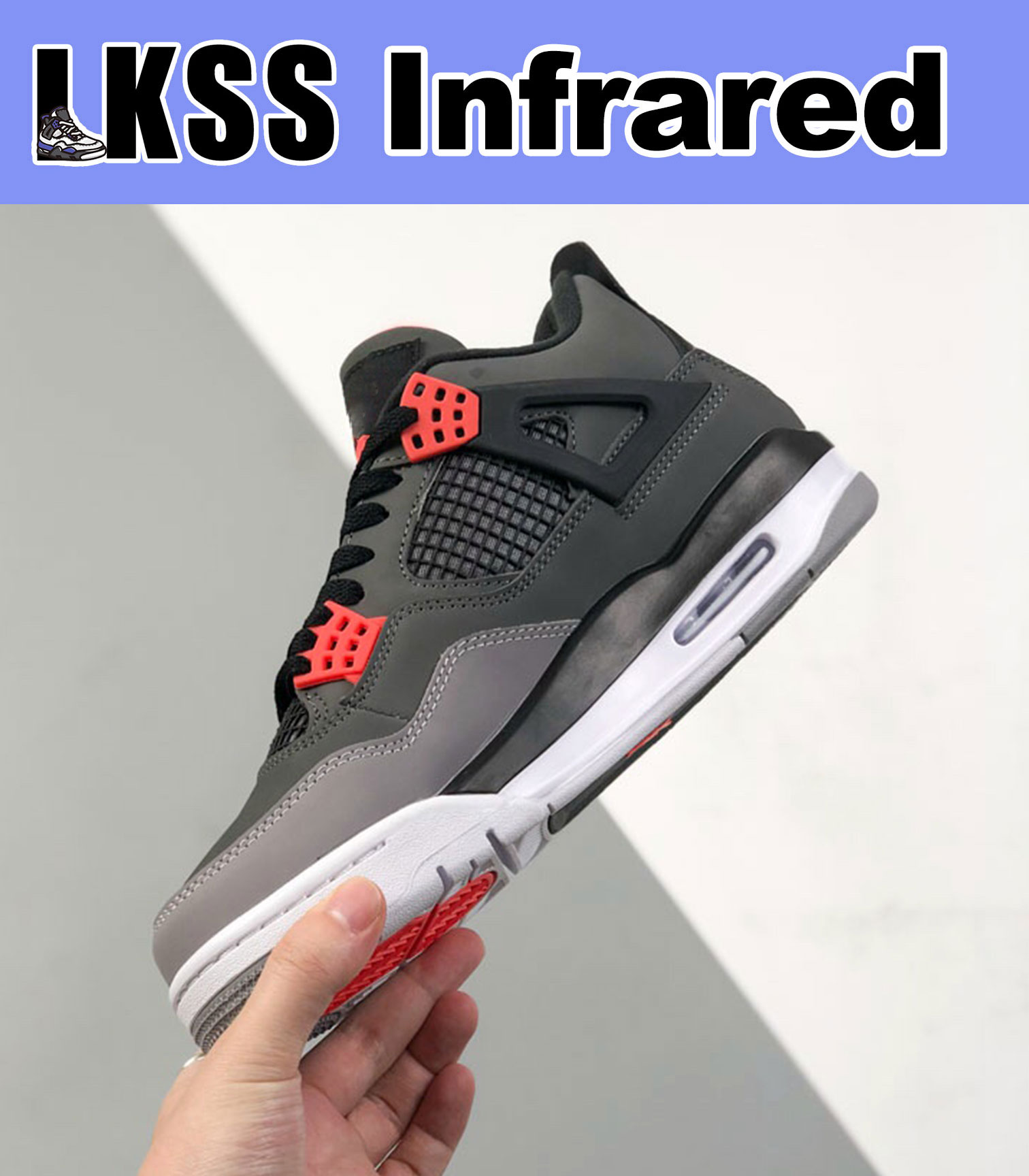 

LKSS Infrared Jumpman 4 4s Shoes OG Mens Basketball Sneaker Sports Sneakers, As pic