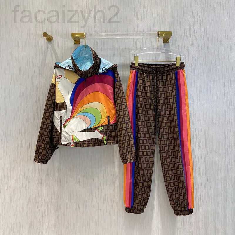 

Women's Two Piece Pants designer 2022 new released women two pieces sets with long pants clothes double F letters full printed fashion female wears floral zipper 0N5U, Only jacket