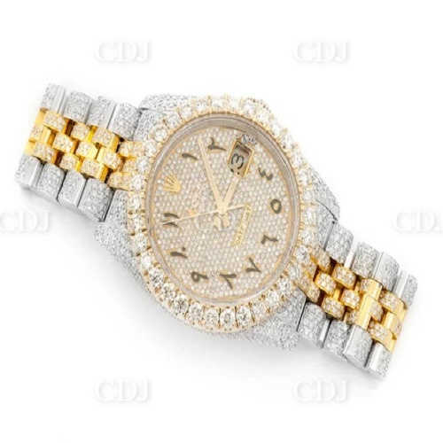 

2023High-Quality Hip-hop Fashion Gold Plated Wrist Watch Luxury Men Moissanite Diamond Iced Out stainls steel Qua