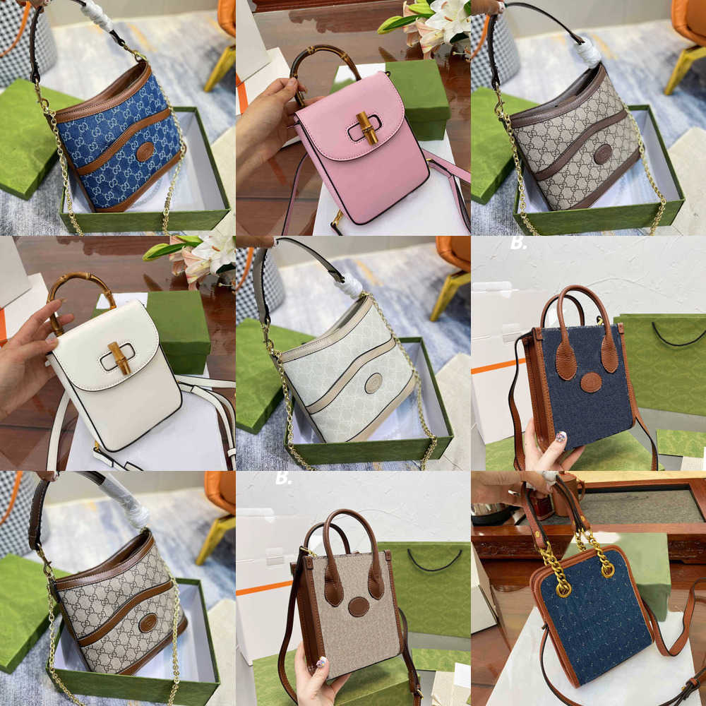 

23s Designer Totes Bags Womens Double g Ophidia Tote Shoulder Leather denim bag Bamboo Handbag Purse Mens Crossbody Letter Strap, #1