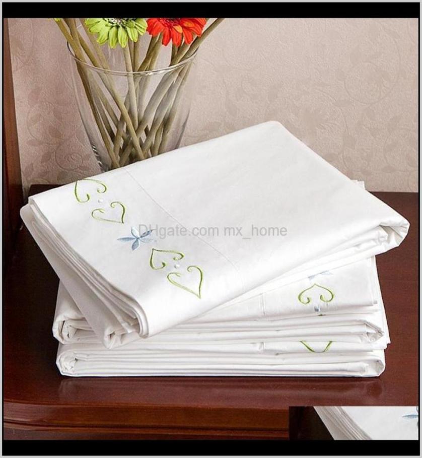 

Sheets Sets Bedding Supplies Textiles Home Gardenflat Sheet Queen White Cotton Embroidered Breathable Soft Comfortable Wrinkle F5150893, Taupe