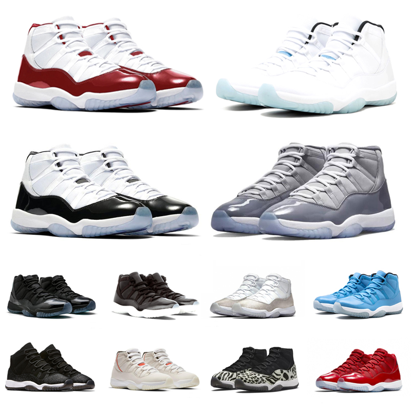 

Women Basketball Shoes 11s Jumpman 11 Cherry Cool Grey Cap and Gown Space Jam Bright Cirtrus Legend Blue Mens Trainers Sports Sneakers 36-47