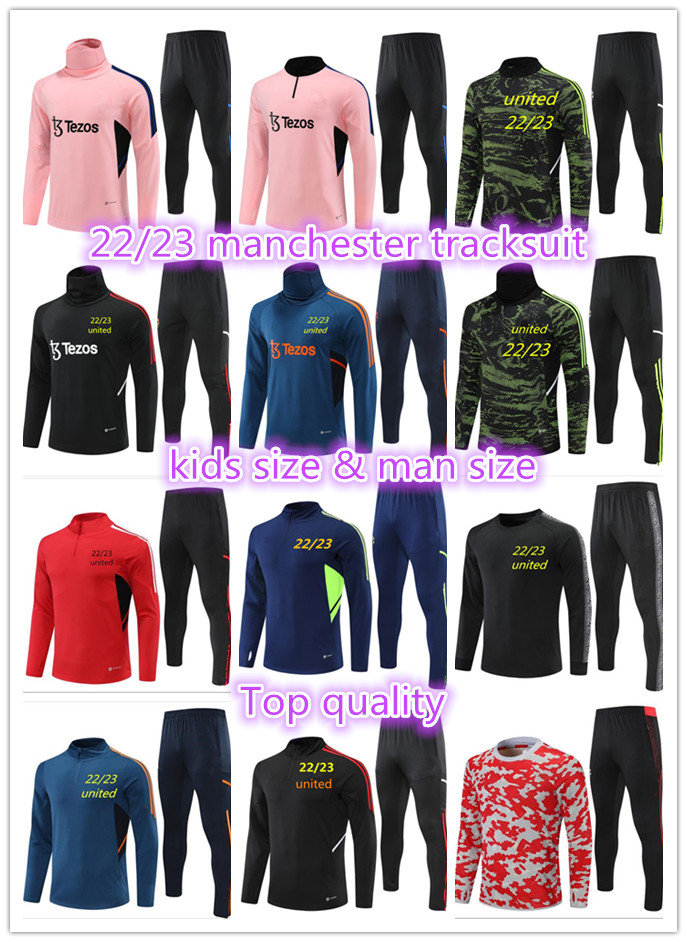 

2021 2022 2023 KIDS and adult united tracksuit training suit 22 23 BOYS MARTIAL RASHFORD football half zipper jacket sportswear foot jogging Soccer, 18