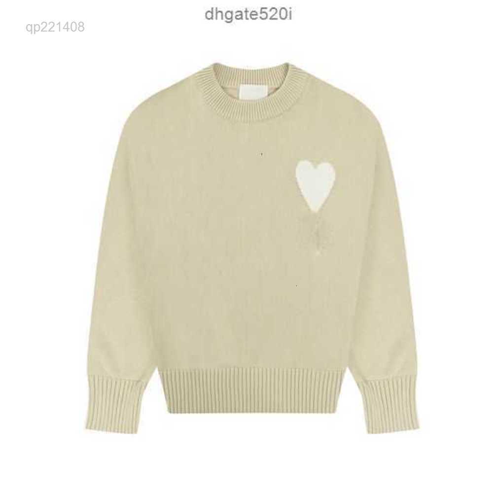 

Men's Hoodies Designer Winter Fashion Amis Love Collar Knitted Sweater Casual Pullover Women's Sweaters Sweatshirts Coat Yhhvl6, White