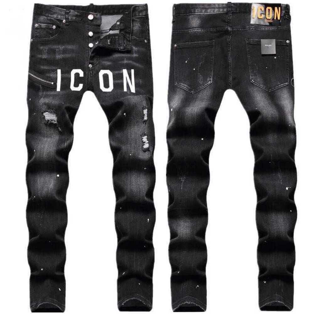 

Mens Designer Jeans Distressed Ripped Biker Slim Fit Motorcycle Bikers Denim for Men Fashion Mans Black Pants