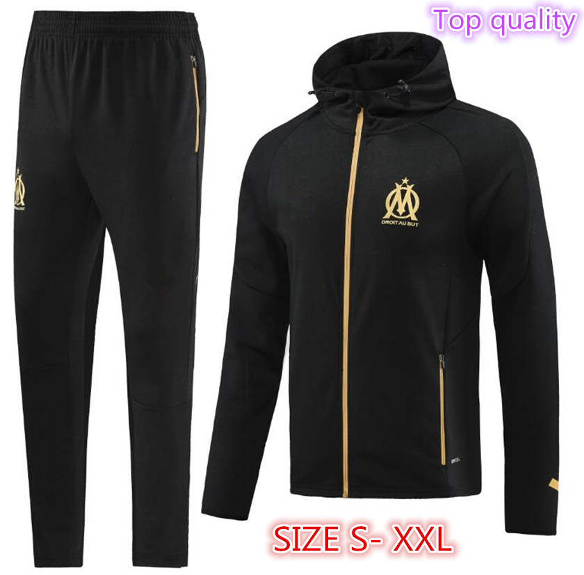 

23 24 Marseilles men adult hooded tracksuit soccer jacket sets Survetement 2023 2024 OM maillot foot MILIK PAYET football full Zipper jackets training suit hoodie