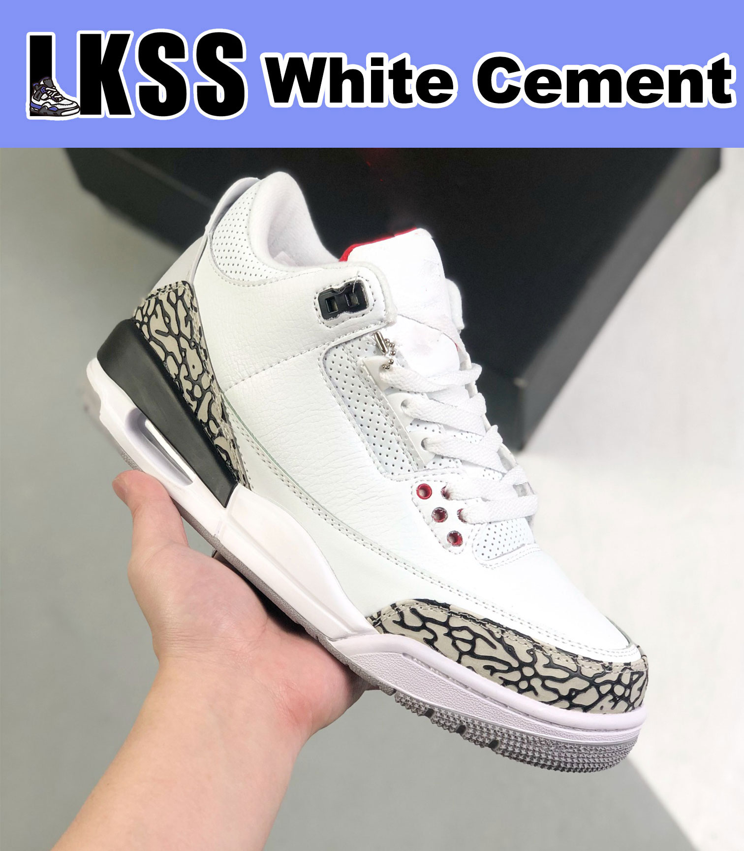

LKSS White Cement Jumpman 3 3s Shoes Mens Outdoor Sports Sneakers Fire Red Pine Green Racer Blue Cool Grey UNC Court Purple Laser Orange Cardinal Hall Of Fame, As pic